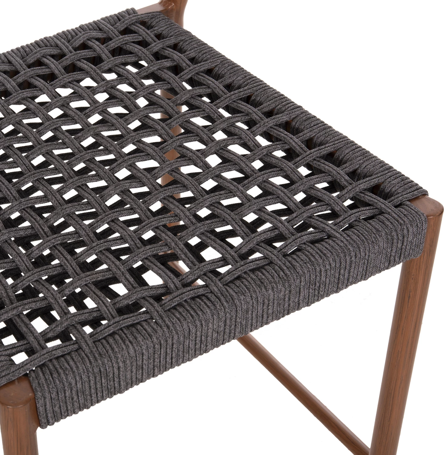 Barski stol srednje višine EULO FH6087.01 aluminij v oreh-sintetični ratan v sivi 60x60x99H cm