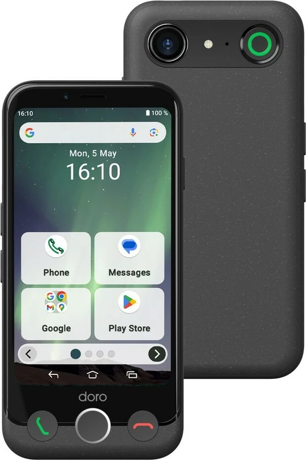 Enostaven mobilni telefon Doro Aurora A10, 4,5-palčni, 3000 mAh, 4G, grafit