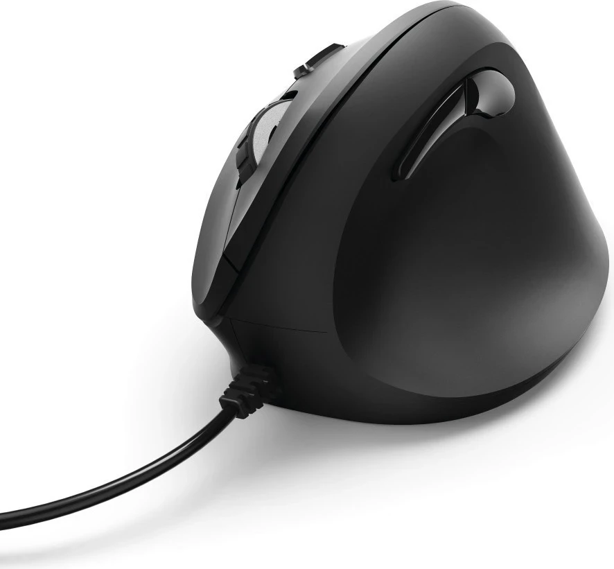 Ergonomski vertikalni miš, Hama EMC-500, z žico, črn