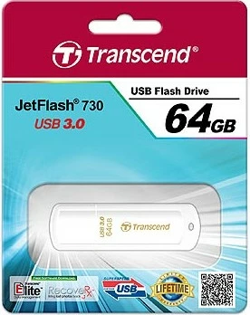 USB ključek Transcend JetFlash 730 64GB, USB 3.1, bel