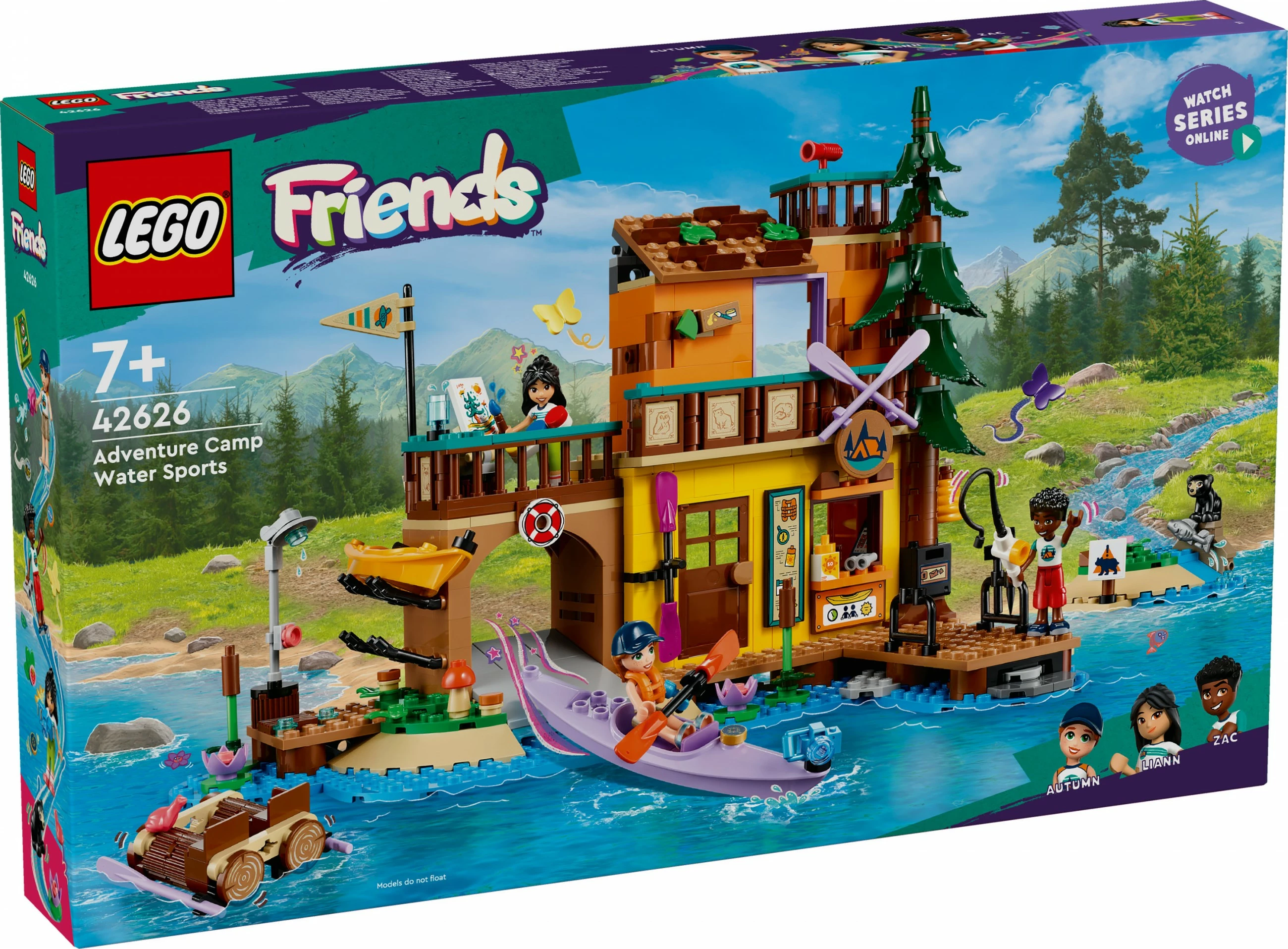 Kamp avantur z kajakom, LEGO Friends 42626, večbarven