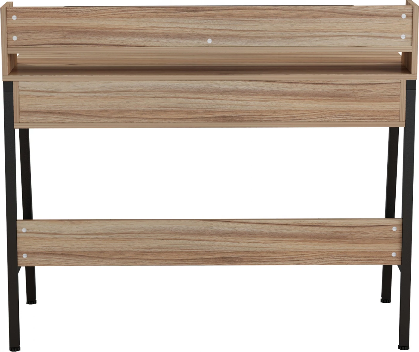 Pisalna miza FH2129.02 melamin v orehu in črno-črni kovinski okvir 104Χ48Χ89H cm