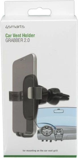 Aktivni nosilec za mobilni telefon 4smarts Grabber 2.0, za avto, črno-siv