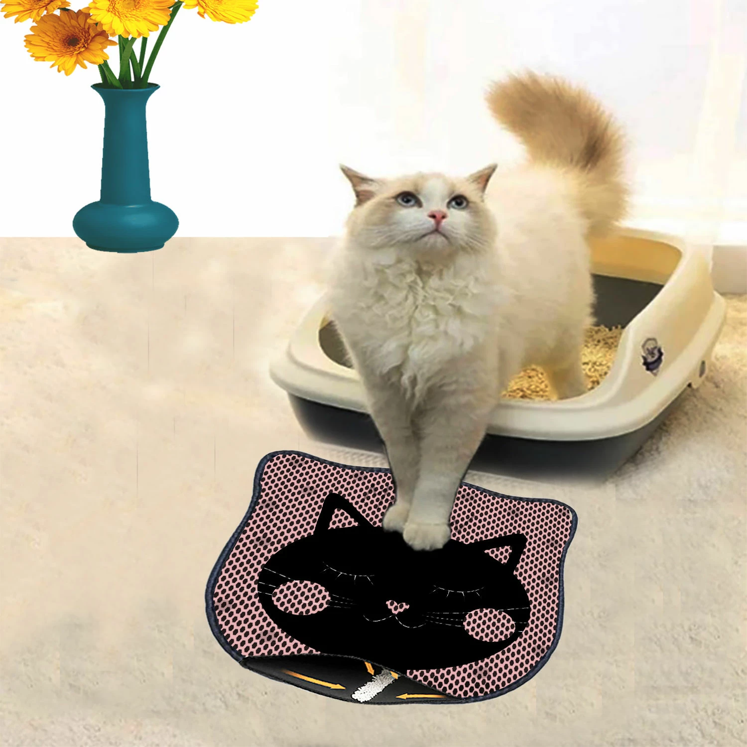 Preproga za mačji pesek, večbarvna, Paws & Whiskers Kdkafa0228, 40x50 cm