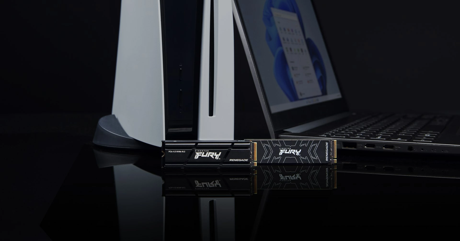 SSD 2TB, M.2, PCIe 4.0 NVMe, z hladilnikom, Kingston FURY Renegade, črn