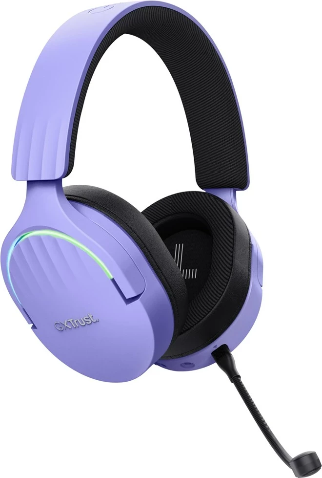 Slušalke za igre, žične in brezžične, USB Type-A, Bluetooth, Trust GXT 491P FAYZO, črne, vijolične