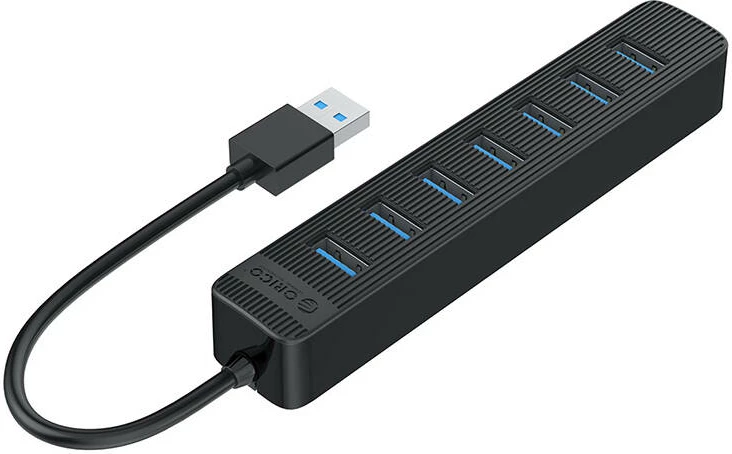 USB hub Orico TWU3, 7 vrat (4x USB 3.0 + 3x USB 2.0), črn