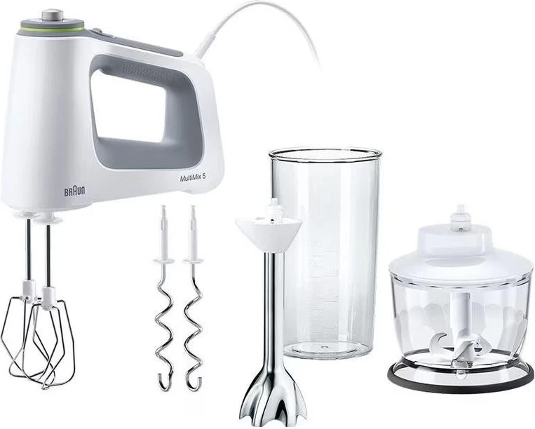 Mikser za ročno mešanje MultiMix 5 Braun HM5137WH, 750 W, 9 hitrosti, bela-siva