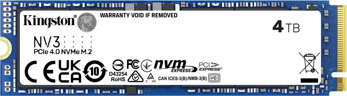 SSD NVMe 4TB, M.2 PCIe 4.0, Kingston NV3