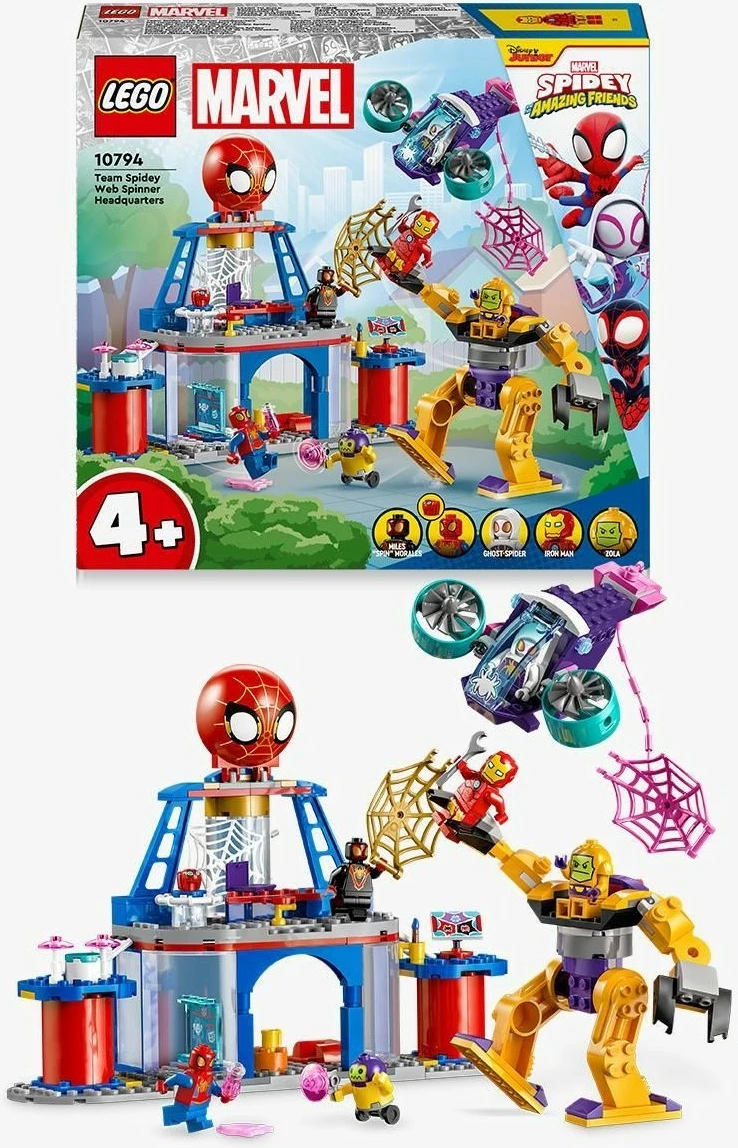 Igrača za sestavljanje Spidey Team Headquarters LEGO Marvel 10794, set za otroke