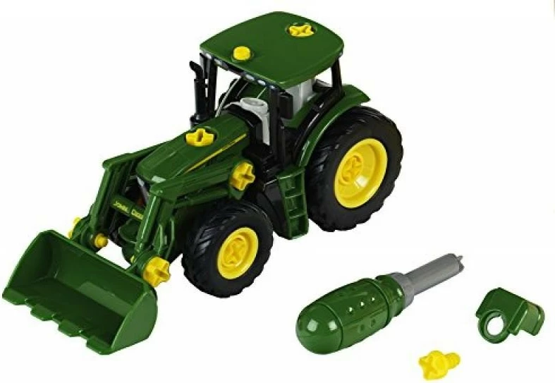 Igrača traktor John Deere 6215R Klein za otroke, zelen/rumen/črn