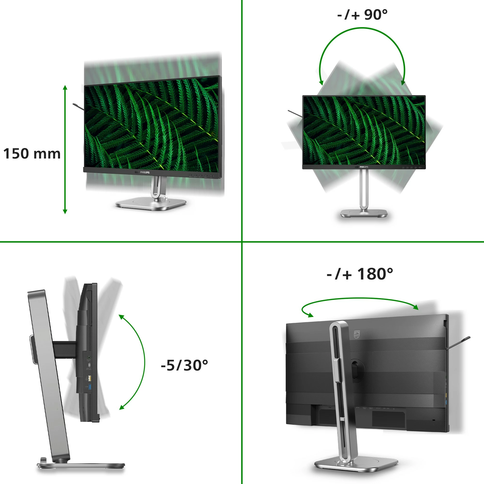 Zaslon 23,8" Full HD Philips 5000 series 24B2G5301/00, LCD, črn