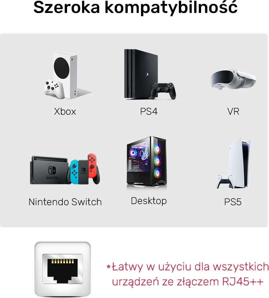 Ethernet kabel Unitek RJ-45 LAN, patchcord cat.8, 10 m, črno-siv