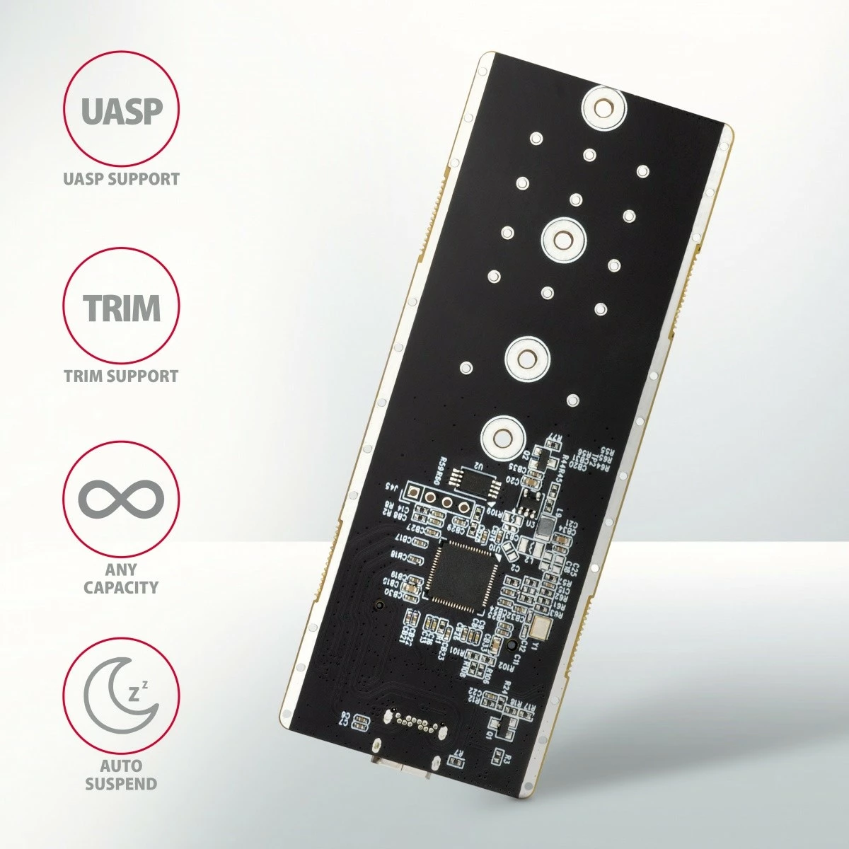 Računalniško ohišje za NVMe M.2 SSD, USB-C 3.2 Gen 2, aluminij, črn, AXAGON EEM2-GTR