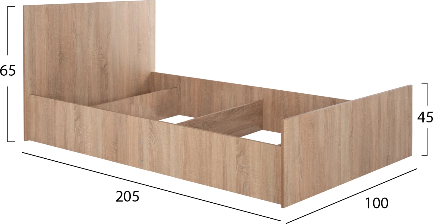 Enojna postelja 90x200 sonoma hrast FH2433.01