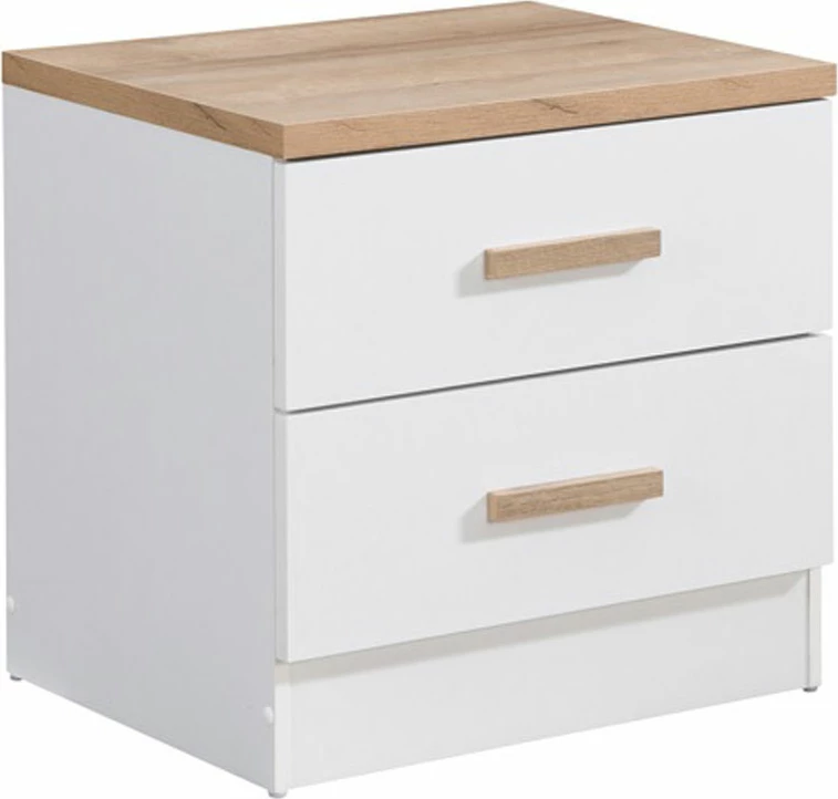 Komoda s 2 predali, naravna bela, 50x40x50 PRACTICO