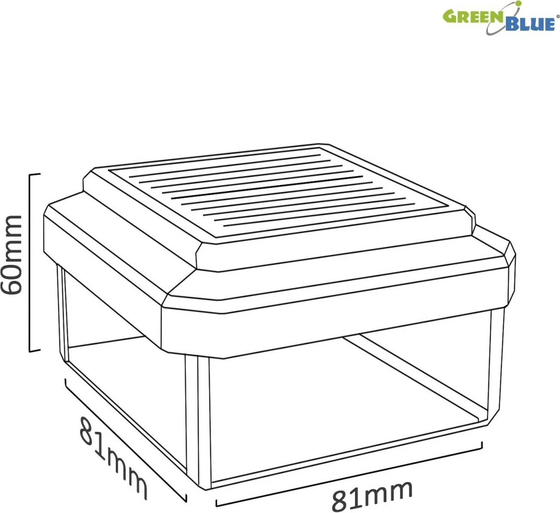 Solarna vrtna svetilka GreenBlue GB127, LED, 81x81x60 mm, črna