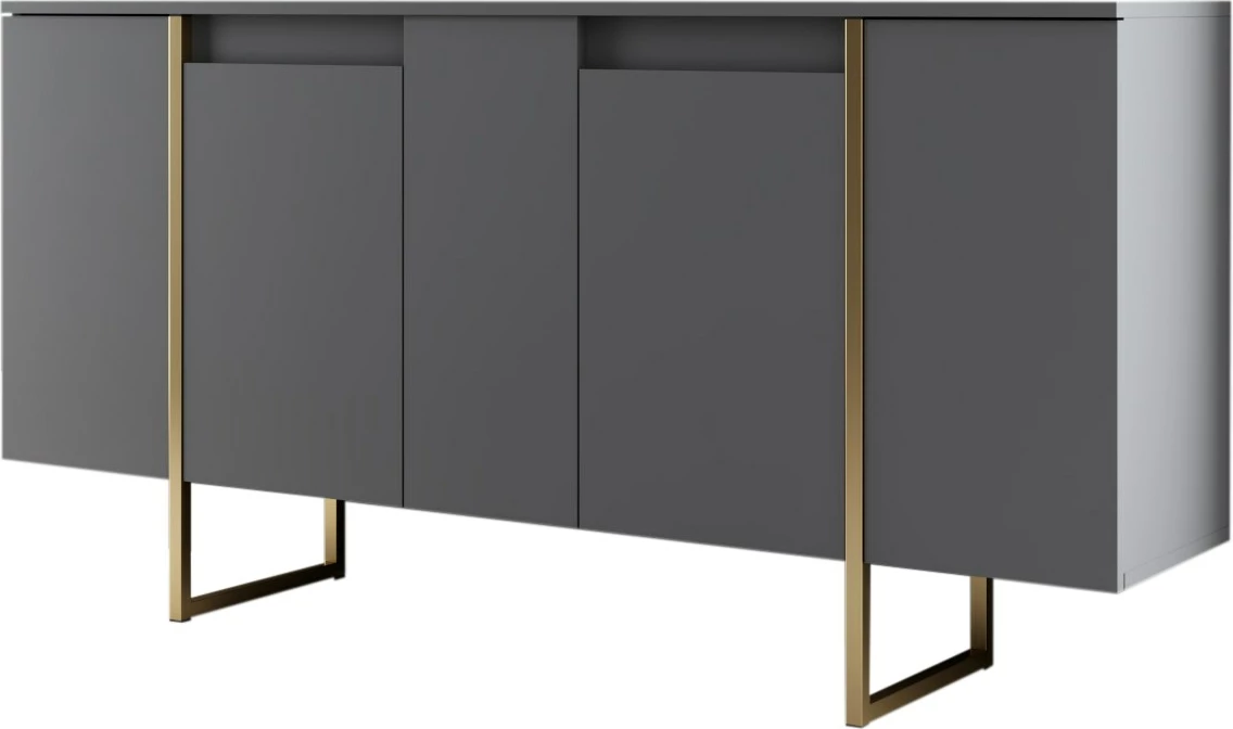 Konzola antracit z zlatimi detajli Skye Decor Luxe