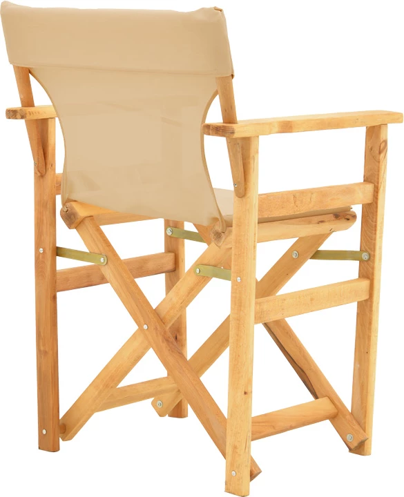 Stol režiserja, bukov les, naraven, bež tkanina Kompa