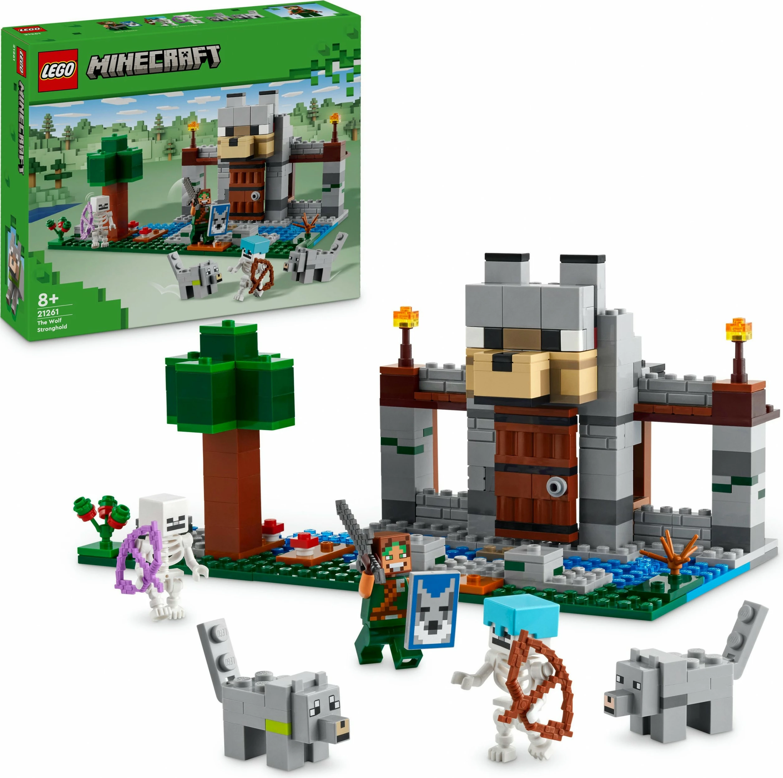 Set za gradnjo LEGO Minecraft Die Wolfsfestung 21261, večbarven
