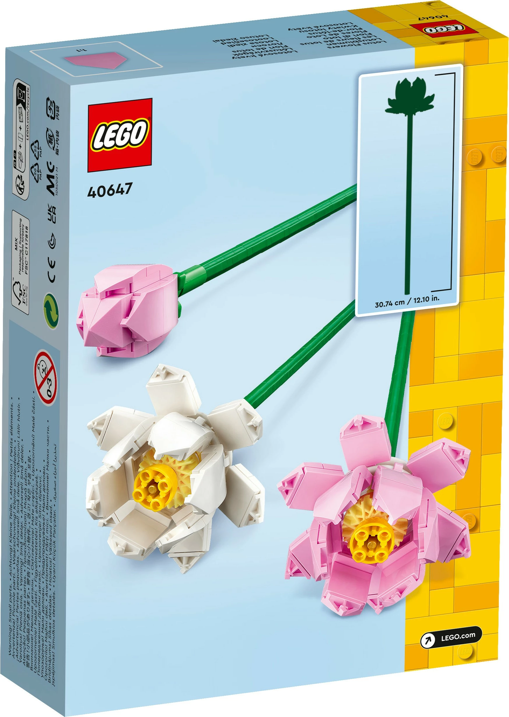 Set za sestavljanje Lotus Flowers, LEGO, 220 kosov, plastika, večbarven