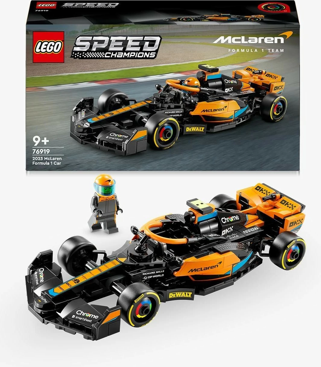 Model dirkalnega avtomobila McLaren Formula 1 2023, 245 kosov, večbarven