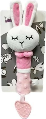 Zvočna igračka zajček TULILO 9240, pliš, 17 cm, rožnata/bela