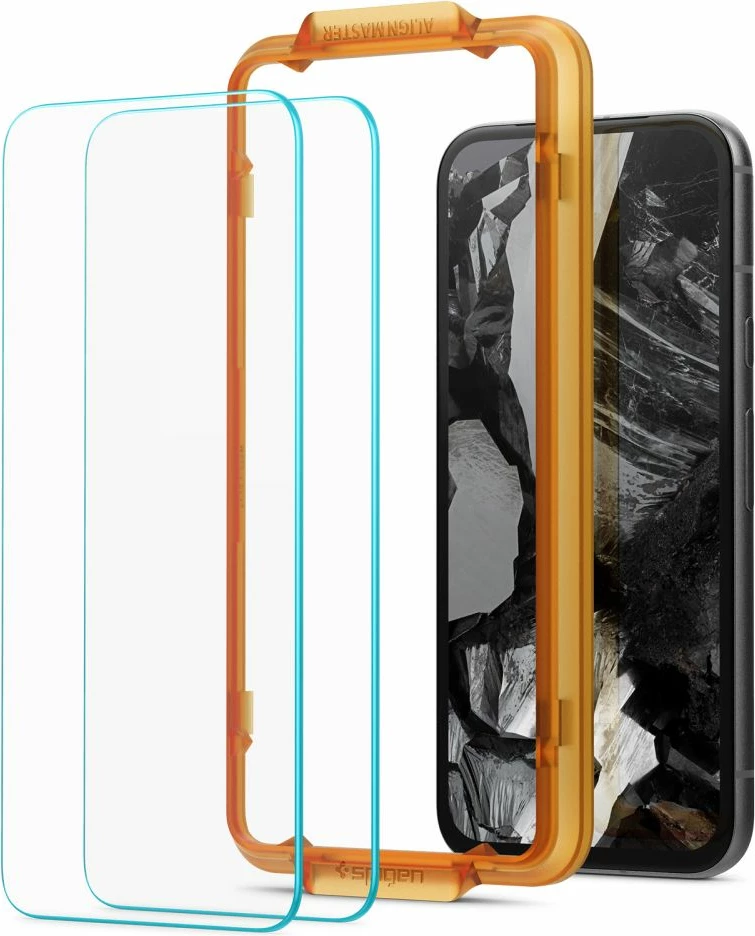 Kaljeno zaščitno steklo za zaslon, Spigen Glas.tR AlignMaster za Google Pixel 8A, 2 kosa