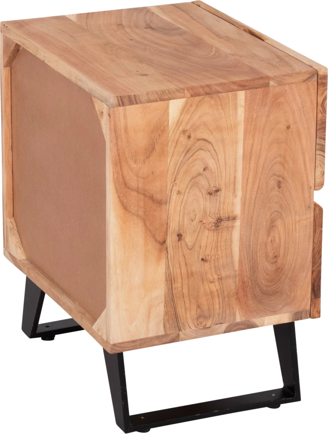 Nočna omarica z 2 predaloma ALICIA FH8360.21 masivni les akacije-kovina 45x35x56Hcm