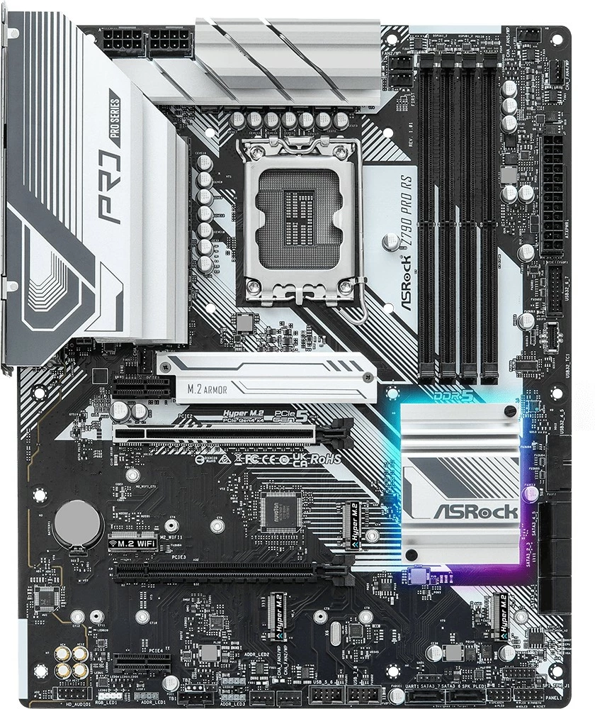 Plošča ASRock Z790 Pro RS, Intel, LGA 1700, DDR5-SDRAM, 128 GB, DIMM