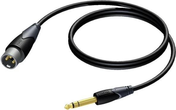 Avdio kabel XLR moški na stereo jack 6,3 mm, 1,5 m, črn — PROCAB CLA724/1.5