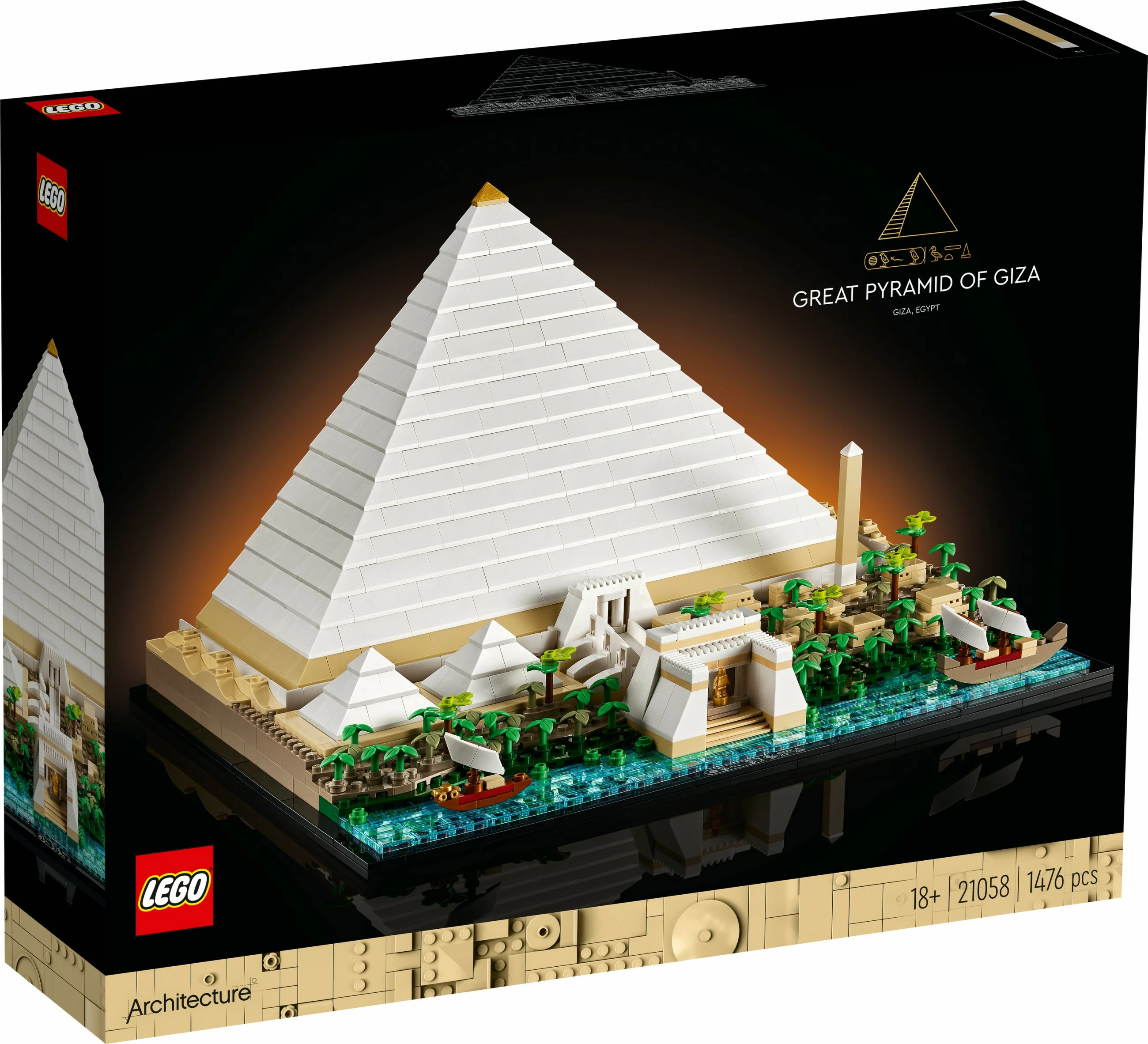 Model Piramide v Gizi, LEGO Architecture Great Pyramid of Giza, 1.476 kosov, večbarven