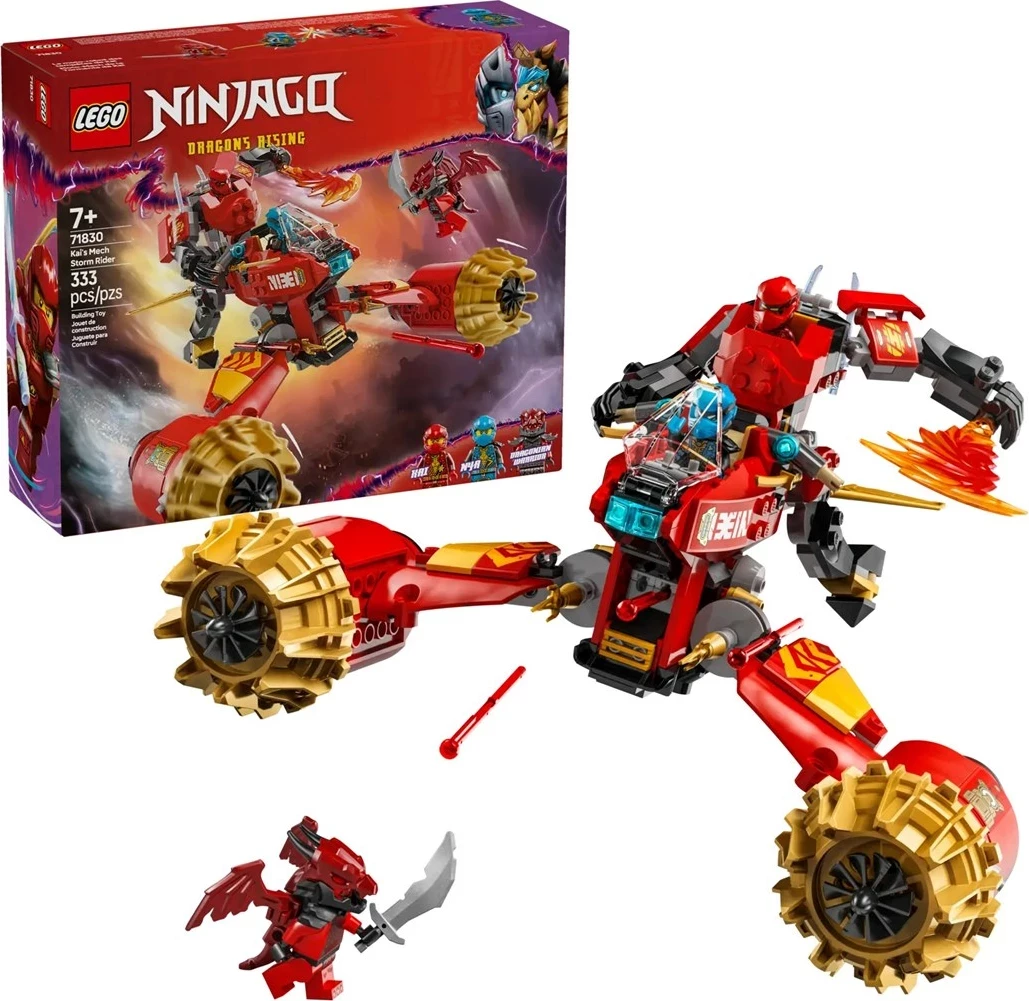 Mehanski voznik Storm Rider iz NINJAGO Kai, set LEGO 71830, 3 minifigure