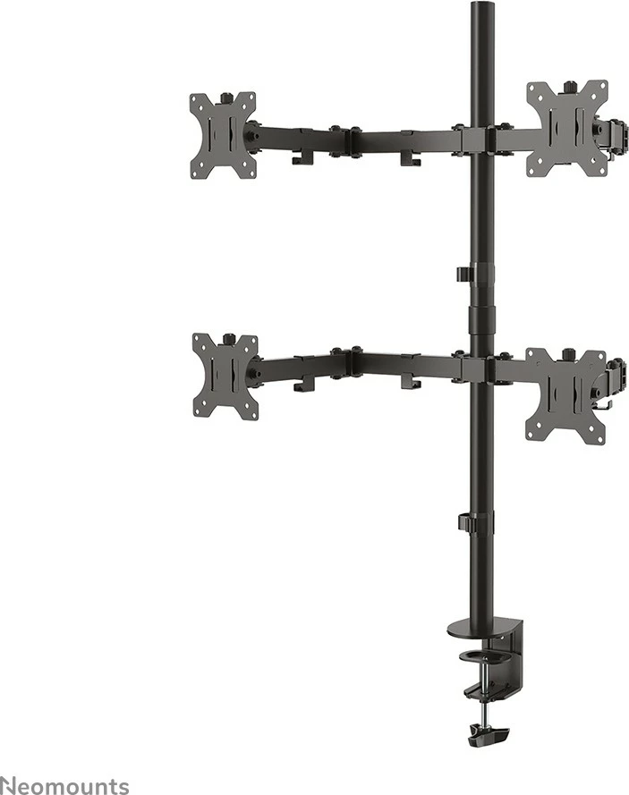 Krmilna roka za 4 monitorje Neomounts FPMA-D550D4BLACK, 13-32", nastavljiva višina, črna
