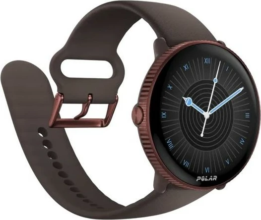 Pametna ura Polar Ignite 3 Titanium, silikonski/usnjen pašček, rjava