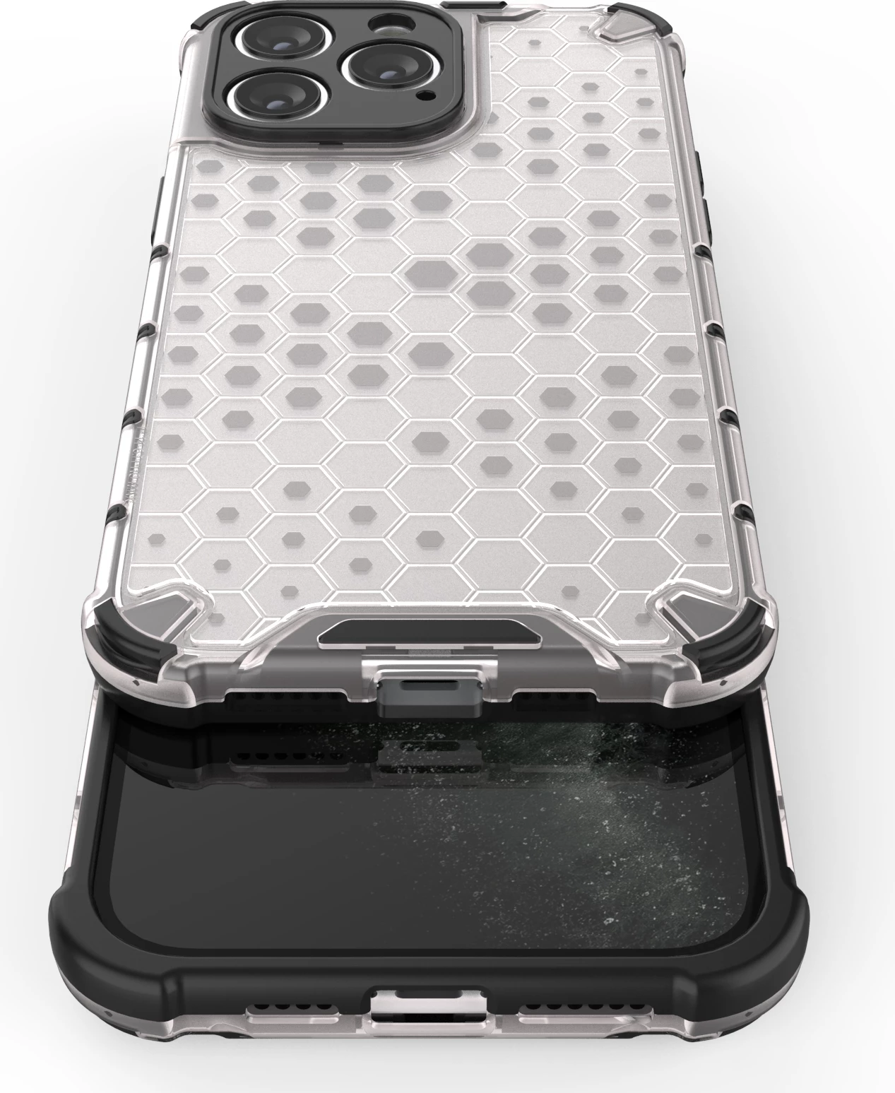 Ovitek Honeycomb Hurtel za iPhone 14 Pro, črn