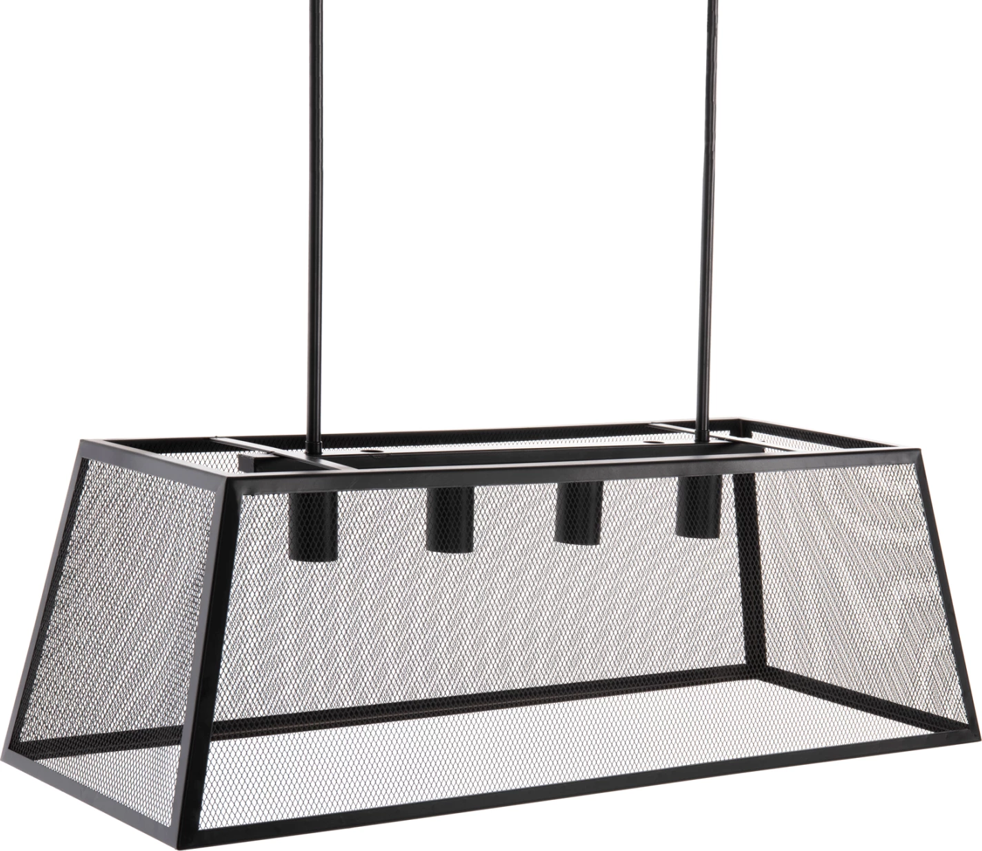 Stropna viseča svetilka FH4179 črna kovina 4-delna 78x30,5x26H cm