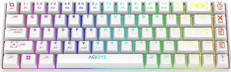 Mehanska tipkovnica RGB brezžična in z žico Aqirys Mira, bela