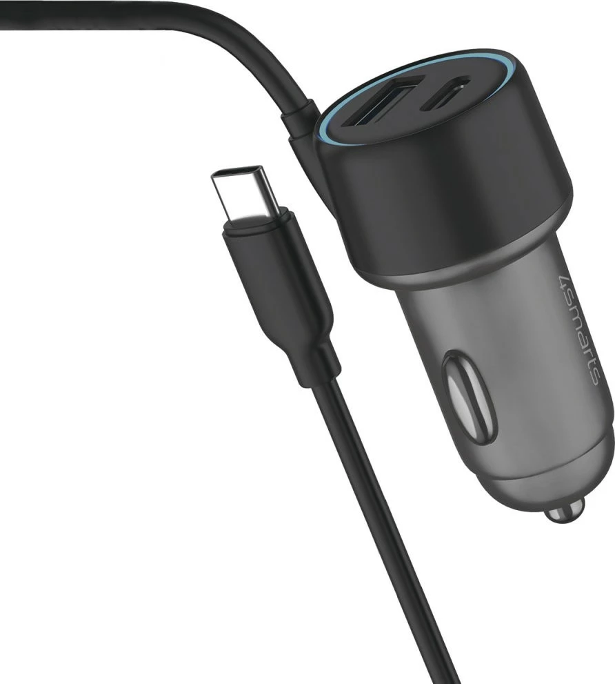 Brezžični polnilnik Qi2 za avto 4smarts, 12 V, 1,2 m, siv