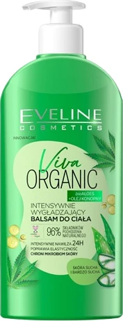 Telo balzam Viva Organic bioAloe + konopljino olje, Eveline Cosmetics, 350 ml