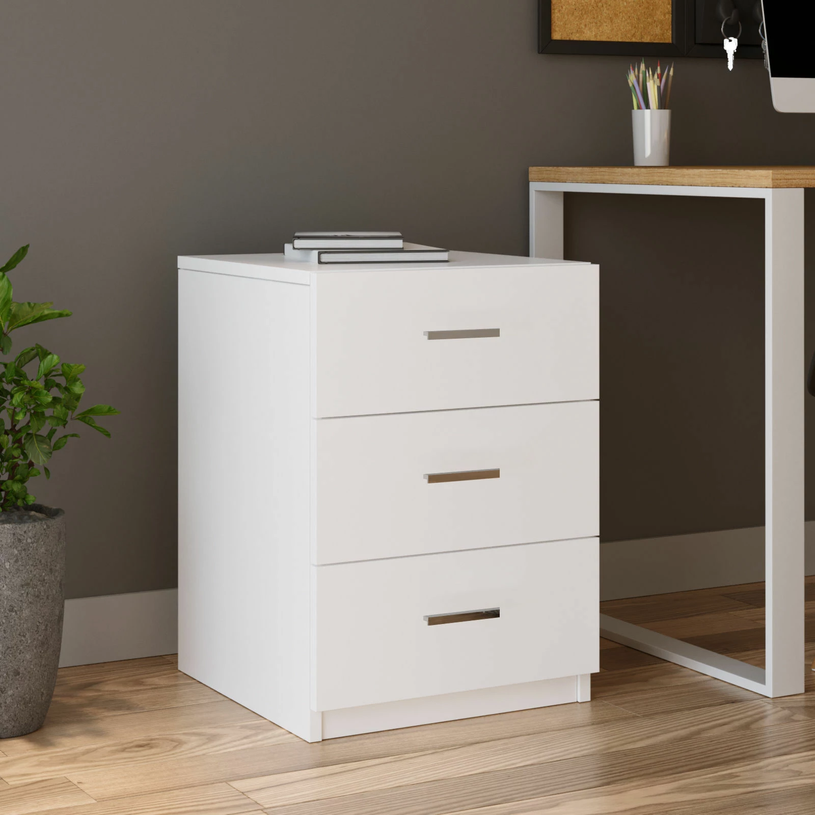 Pisarniški set pohištva Hanah Home Vo14-W, bel