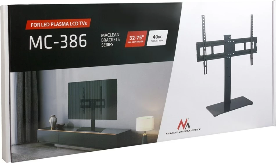 Univerzalni namizni nosilec za TV, Maclean MC-386, 32"–75", črn