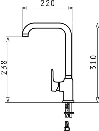 Kuhinjski pipa SILVIO PYRAMIS, polarno bela