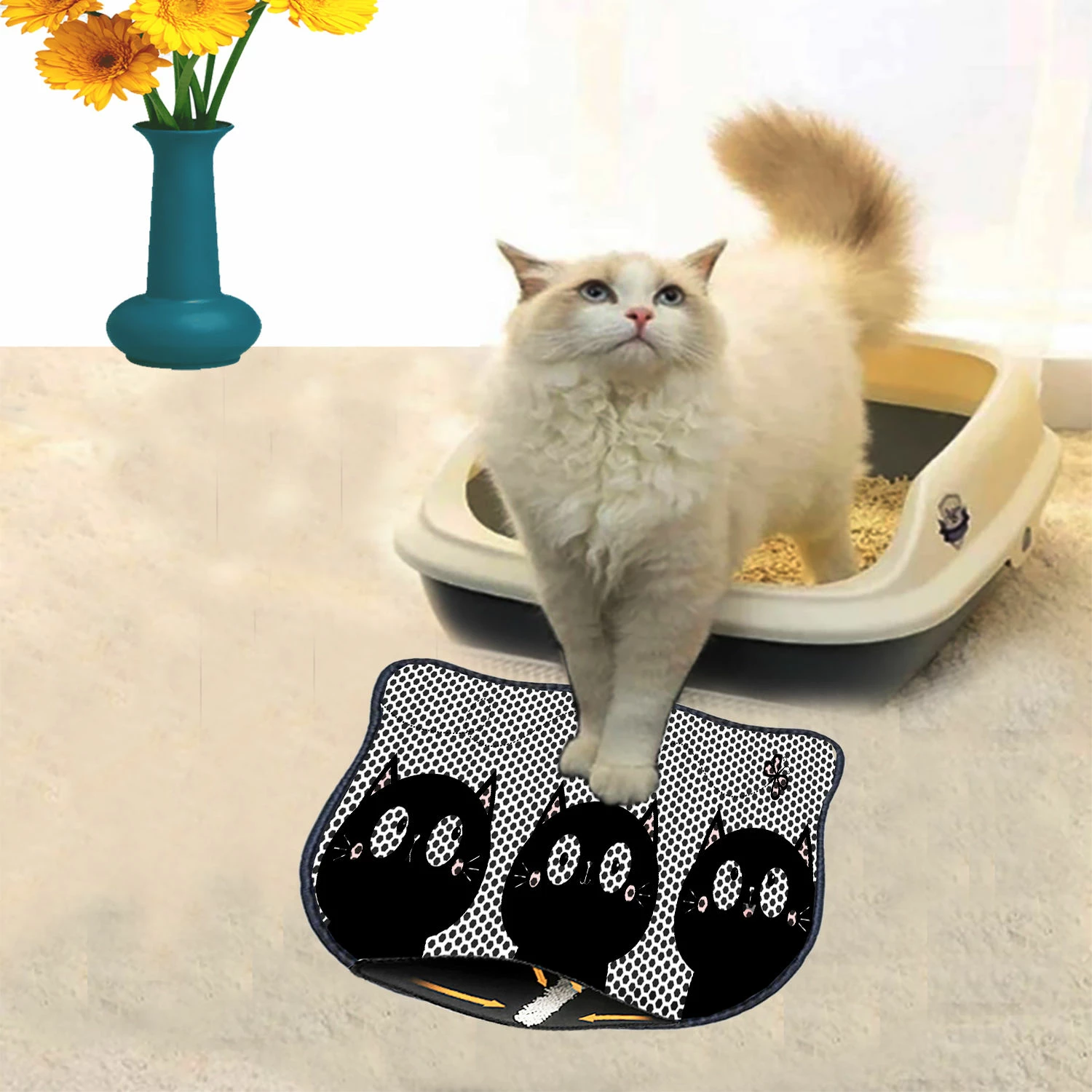 Preproga za mačji pesek, večbarvna, Paws & Whiskers Kdkafa0225, 40x50 cm