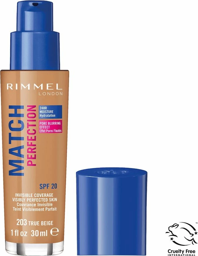 Tekoča podlaga Match Perfection 203 True Beige SPF20 30 ml, Rimmel
