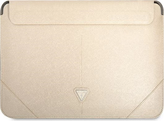 Ovitek za prenosnik Guess Saffiano Triangle Logo, 16", bež