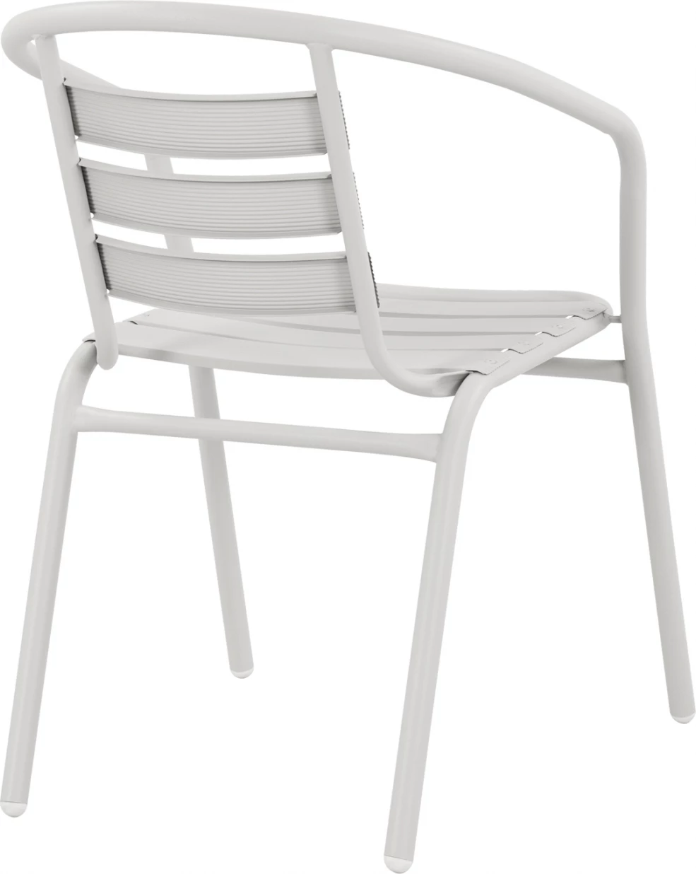 Stol Laura kovinski beli z aluminijastimi rezinami FH5037.02 54x59x73cm