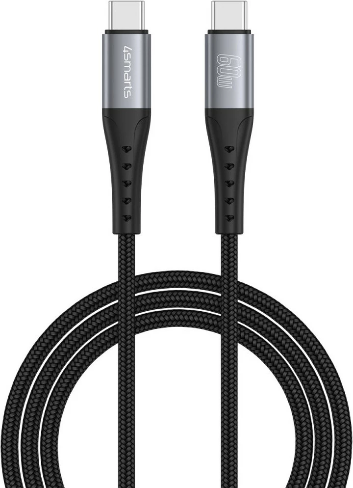 USB-C kabel 4smarts PrimeCord 1,5 m 60W, črn