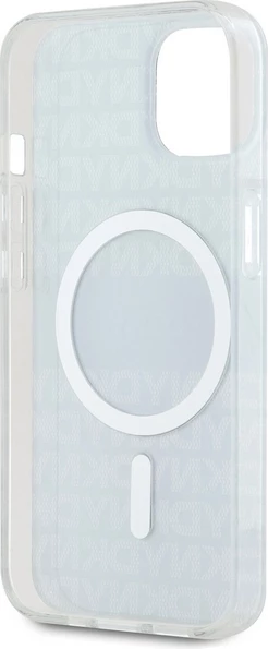 Ovitek za telefon DKNY IML Mono & Stripe MagSafe za iPhone 15/14/13, črn