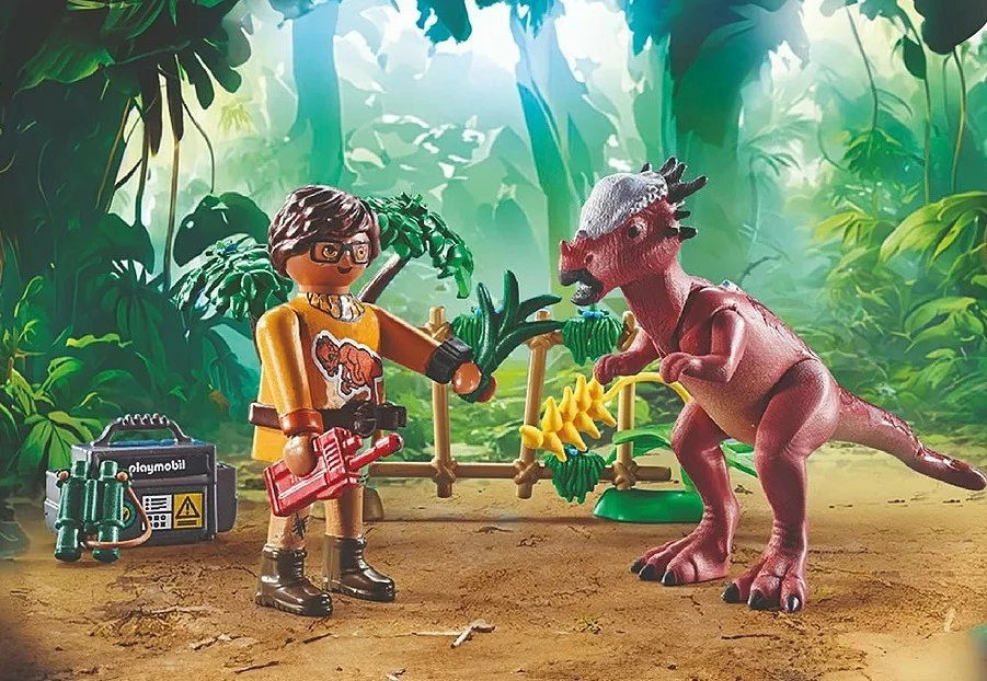 Igralni set z dinozavri, Playmobil Dinos 71822, 37 kosov, figura Stygimoloch in raziskovalec